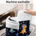 thumbnail image 5 of Dinosaur and Planet Black Pattern Non Slip Microfiber Bathroom Rugs, Soft Rubber Backing Bath Mats for Bathroom Floor Tub and Shower,24"x60", 5 of 5