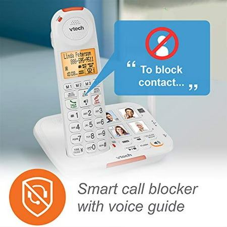 VTech - SN5127 Amplified DECT 6.0 Expandable Cordless Phone System with Digital Answering System - White
