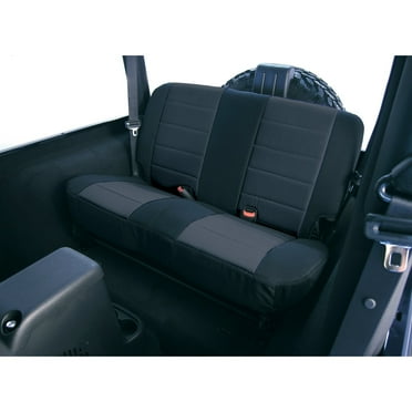 Rugged Ridge by RealTruck | 13262.01 Seat Cover, Rear, Neoprene Black; 1980-1995 Jeep CJ/Wrangler YJ Compatible with Select: 1980 American Motors Jeep, 1981-1985 Jeep Scrambler