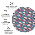 thumbnail image 3 of Lsque happy Skull rose Pattern 4" Drink Coasters Set of 4, PVC Leather Absorbent Coasters, Table Coaster Set Decorative Coffee Cup Coasters Housewarming Gift -Round Shape, 3 of 6