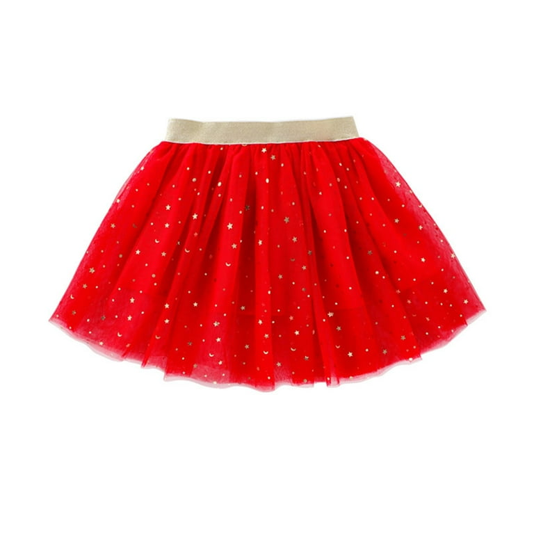 JUMESG Ballet Tutu for Toddler Girls Layered Tulle Ballet Tutu Skirt Elastic Waist Pleated Skirts Red 110 Walmart