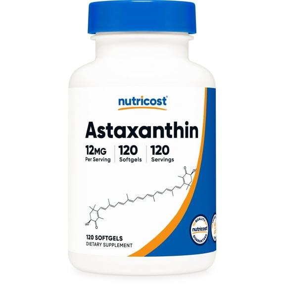 Nutricost Astaxanthin 12mg, 120 Softgels - Gluten Free & Non-GMO Supplement