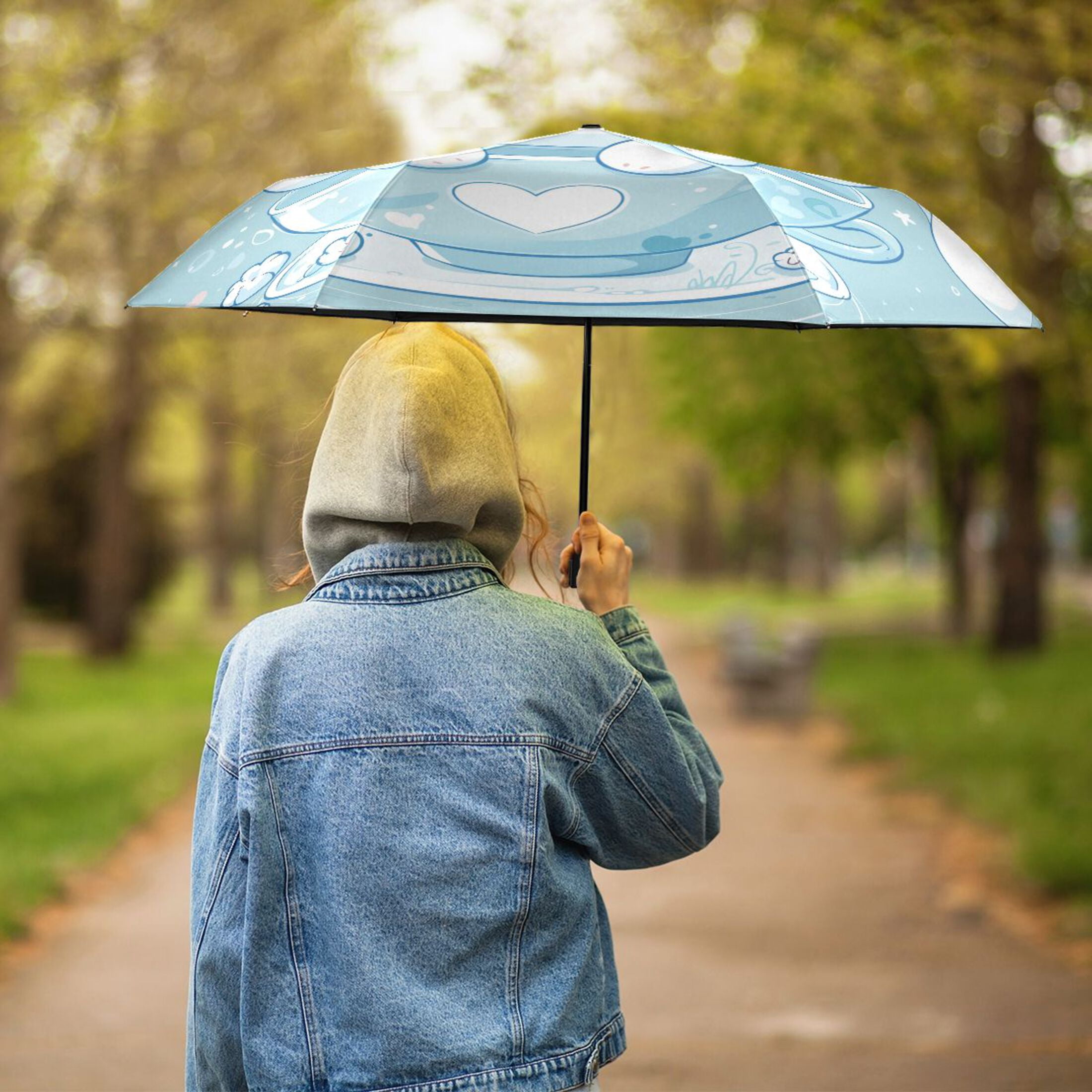 Cute Cinnamoroll Sanrio in Cup Compact Sun Umbrella Windproof Travel Umbrellas for Rain Strong Portable UV Protection