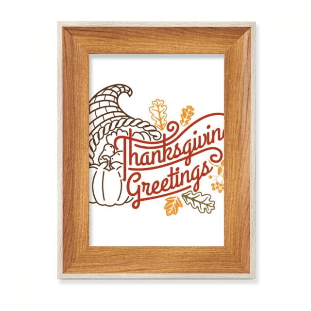 Thanksgiving Day Line Drawing Pattern Desktop Wooden Photo Frame Display Picture Art Painting Multiple Sets