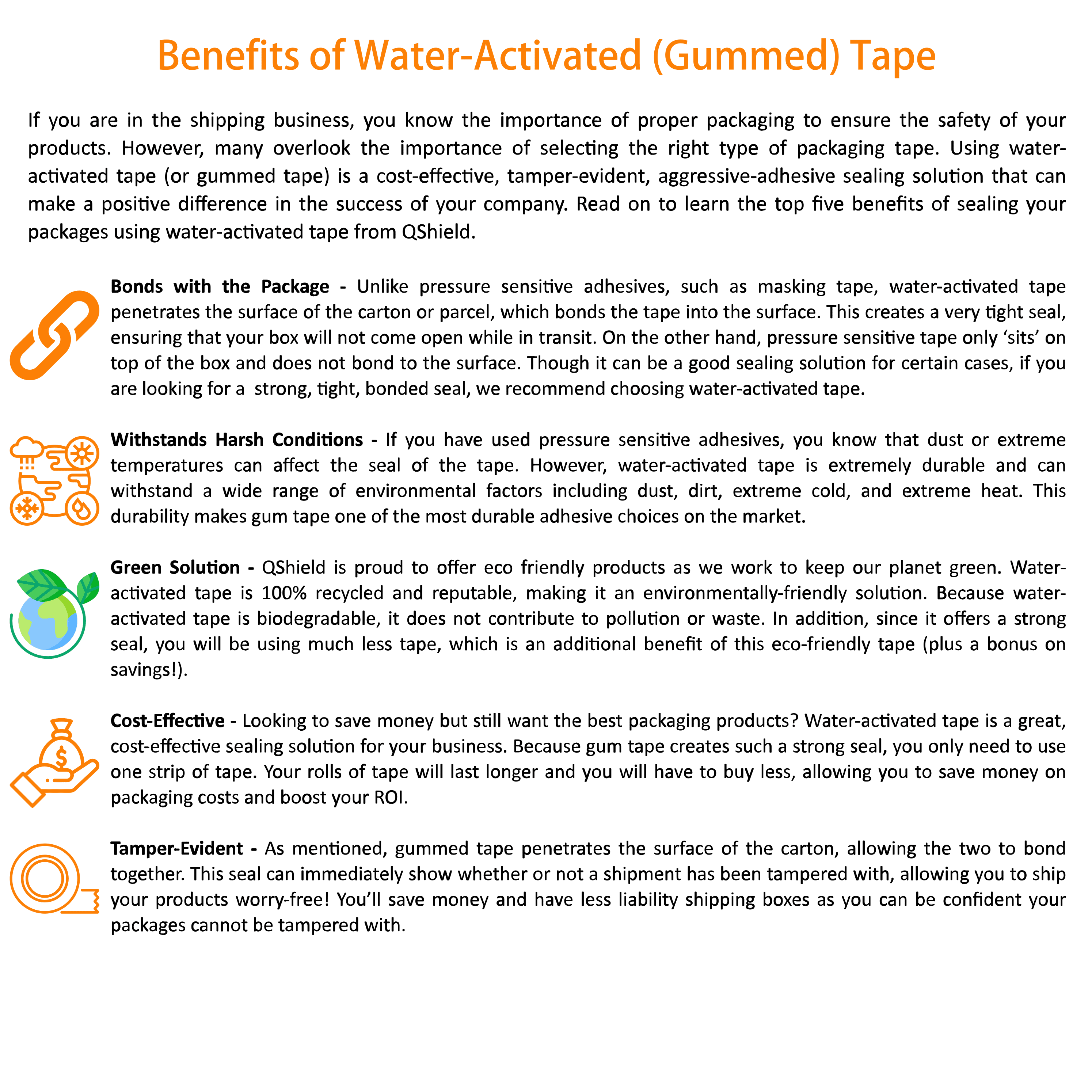 Water Activated Manual Desktop Gum Tape Dispenser Orange with Reinforced Kraft Paper Gummed Tape 2.75In x 75 feet Eco Friendly for Sealing Shipping Boxes