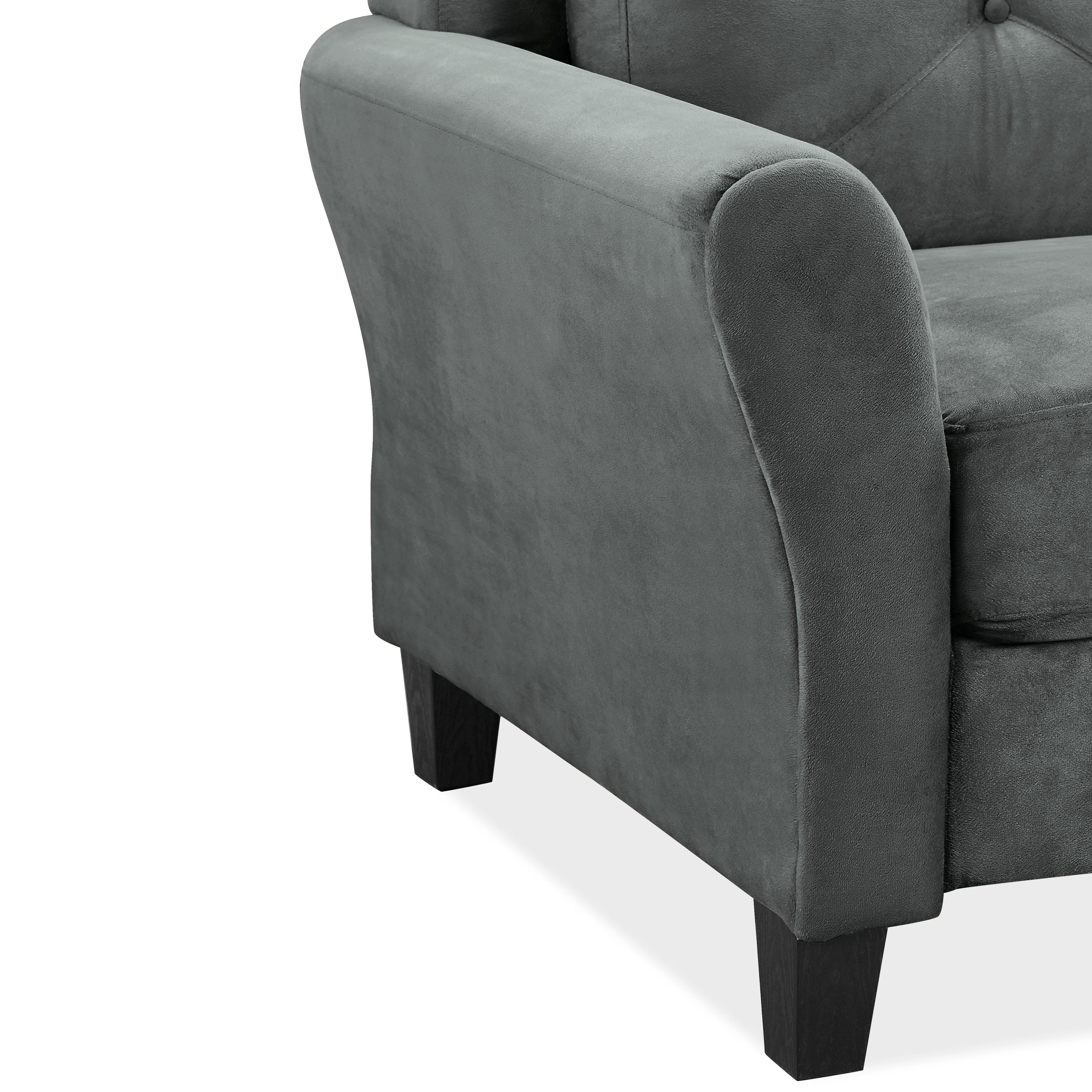 Lifestyle Solutions Taryn Traditional Sofa with Rolled Arms, Dark Gray Fabric - image 3 of 8