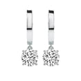 thumbnail image 3 of IGI Certified 6 Carat Round Shape Lab Grown Diamond Earrings | 14K White Gold | Midnight Charms Hoop Lab Diamond Earrings | Prong Setting | FG-VS1-VS2 Quality Friendly Diamonds, 3 of 5