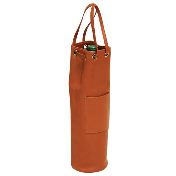 Single Bottle Wine Bag&#44; Cognac