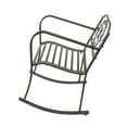 thumbnail image 4 of IVV Outdoor Wrought Iron Porch Rocking Chair, Perfect for Patio, Deck, Backyard or Garden, Fleur-de-Lis Pattern Backrest - Bronze Color, 4 of 10