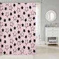 thumbnail image 2 of Manfei Cute Stars Shower Curtain 72Wx72L,Girls Friendly Style Bathroom Curtain,Black Light Pink, 2 of 5