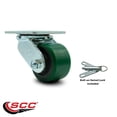 thumbnail image 2 of 3.25 Inch Green Poly on Steel Swivel Caster with Roller Bearing and Swivel Lock, 2 of 2