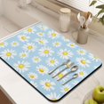 thumbnail image 3 of 2 Pack Washable Rubber Daisy Cute Floral Dish Drying Mats for Kitchen Counter Home Large Coffee Bar Pad Accessories and Decor for Utensils Stemware (2pcs 18''x24''+19.5''x12''), 3 of 6