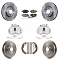 thumbnail image 1 of Transit Auto Front Rear Disc Brake Caliper Rotors Drums Semi-Metallic Pads Kit (8Pc) for Car Volkswagen Jetta Beetle with 288mm Diameter Rotor KC8-100822S, 1 of 11