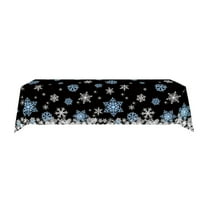 Black Snowflake Christmas Tableware Set - 1PC 86.6*51.1in Disposable Tablecloth for Winter Parties, Shatterproof Supplies for Gatherings (Tablecloth)