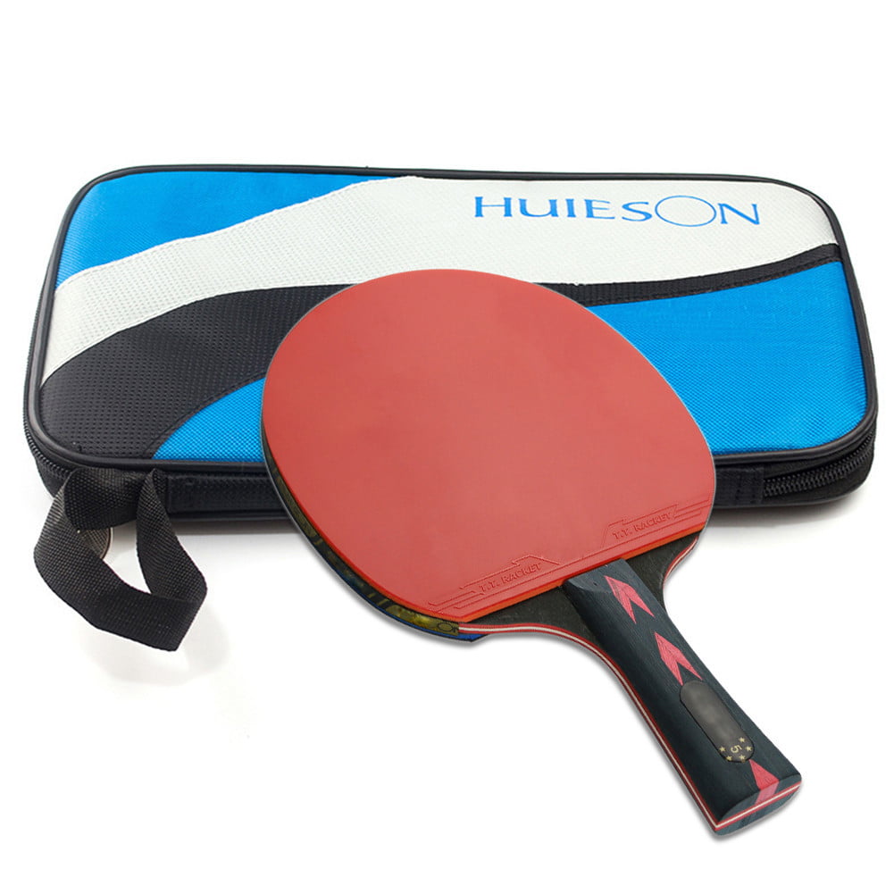 1Pc 5 Star Black & Red Carbon Fiber Table Tennis Racket Set Pingpong Paddle Bat 