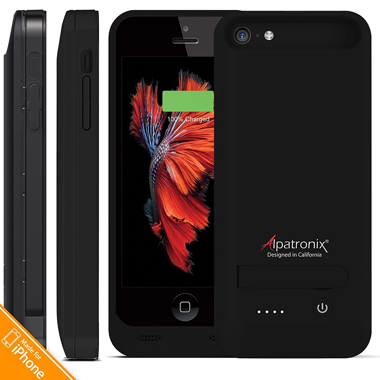 iPhone 5S / SE Battery Case, Alpatronix BX120 2400mAh Slim Protective