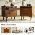 thumbnail image 4 of 28" Tall 3 Drawers End Table with Charging Station Storage Table Acorn, 4 of 7