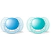 Philips Avent Ultra Soft Pacifier, 6-18 Months, Blue/Teal, 2 Pack, SCF212/22