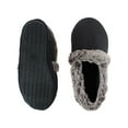 thumbnail image 3 of isotoner Women's Memory Foam Microsuede A Line ECO Comfort Recycled Slippers, Black, 5-6, 3 of 5