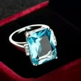 thumbnail image 4 of EOEMY Light Blue 925 Silver White Topaz Cz Band Women'S Wedding Jewelry Ring Size 6-12, 4 of 5