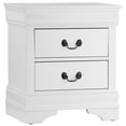 thumbnail image 2 of JERFIT White Nightstand with 2 Drawers, Traditional Bedside Table with Antique Brass Handles, No Assembly Required Bedroom Furniture, 2 of 7