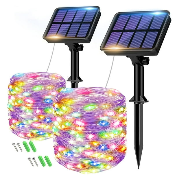 Guirnalda de luces solares btfarm, 66 pies, 160 LED, impermeables, multicolor