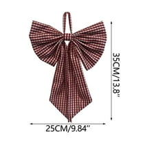 Virelaxpo Extra Large Plaid-Stripe Christmas Bow - Oversized Hanging Decoration for Tree, Wreath, Garland, Door with Wired Ribbon, Reusable
