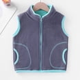 thumbnail image 2 of GiLiling Boys Sherpa Fleece Vest Coat Zipper Lightweight Stand Collar Sleeveless Jacket Toddler Kids Fall Winter Thick Warm Coat (Grey, 3-4 Years), 2 of 9