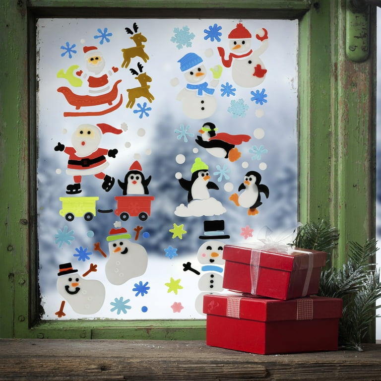 Northlight Set of 6 Double Sided Christmas Gel Window Clings