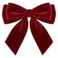 thumbnail image 5 of 2pc Christmas Wreath Decorations, Wine Velvet Bows for Wreath Making, Double-Layer Ribbon Accents for Greenery, Floral Rings, Door Swags and Seasonal Displays, 1.38 x 1.38 in, 5 of 5