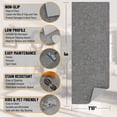 thumbnail image 2 of Ottomanson Non-Slip Hallway Runner Rug 1'10" x 6' Stain-Resistant Low Pile Carpet for Kitchen, Gray, 2 of 13