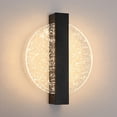 thumbnail image 1 of Aplique de pared LED regulable de 12 W, moderno aplique de pared de aluminio para interiores, lámpara de noche LED, aplique de pared redondo de acrílico negro para sala de estar, dormitorio y escalera, 1 of 4