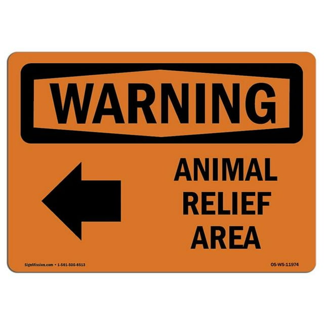 SignMission OS-WS-A-710-L-11974 Panneau d'Avertissement OSHA 7 x 10 Po - Flèche de Secours pour Animaux avec Symbole