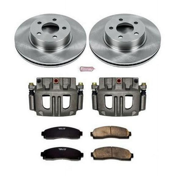 PowerStop Front Stock Replacement Brake Pad and Rotor Kit with Calipers Fits: FORD Select Models KCOE1923A