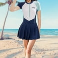 thumbnail image 6 of yotijay Women Swimsuit Quick Dry Zip up Swim Dress for Traveling Water Sports Summer L, 6 of 9