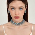 thumbnail image 2 of Vintage Ethnic Jewellery Set for Women Boho Cubic Zirconia Beads Dangle Earring Tassels Choker Necklace Crystal Wedding Party Oxidized Traditional Indian Bollywood Gift Daily Wear Birthday Bff, 2 of 12