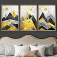 thumbnail image 3 of wall26 Framed Wall Art Print Set Black, Yellow and Gray Geometric Mountains Nature Wilderness Illustrations Modern Art Rustic Colorful Multicolor for Living Room, Bedroom, Office - 16"x24"x, 3 of 5