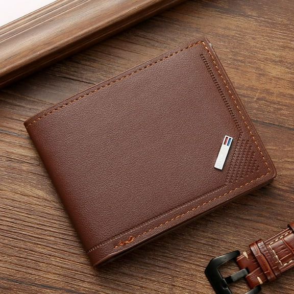 Fashion Men Money Bag Multi-card Slot Folding Large-capacity Coin Purse Card Holder Card Bag Short Wallet BROWN