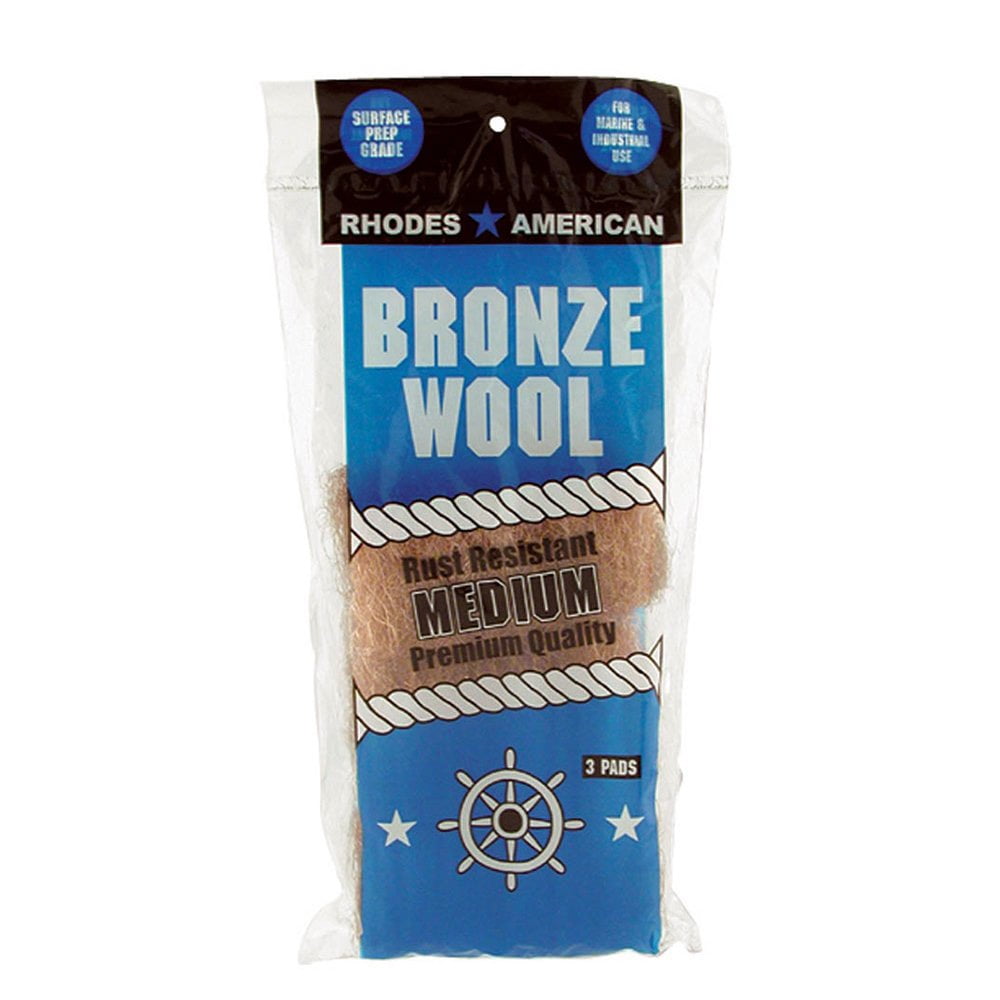 Homax Rhodes American Bronze Wool, Medium Grade, 3 Pads