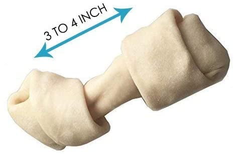 Rawhide Bones Chews 3-4" Premium Rawhide Dog Bones (15 Count) Free Range Grass Fed Cattle with No Hormones, Additives or Chemicals, Tasty Long Lasting Chews for Dogs, Improve Oral Health by 123 Treats