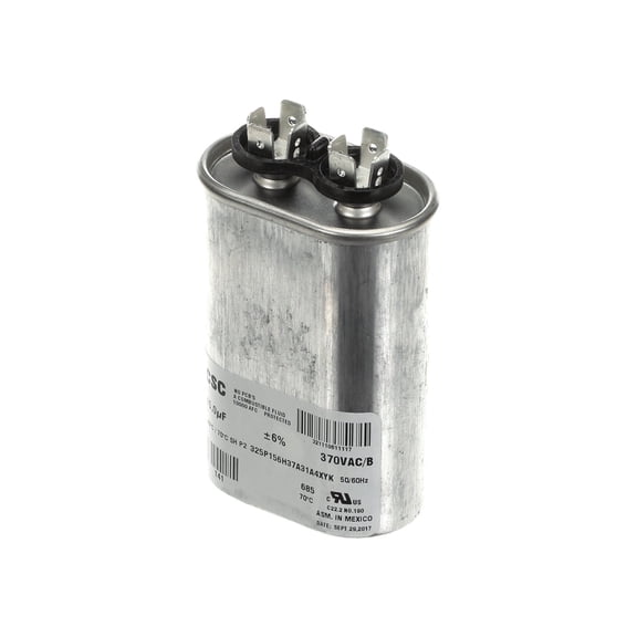 York Single Run Capacitor, 15Mfd,370V,Oval S1-02425900000 - Genuine OEM Replacement Part