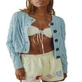 thumbnail image 1 of Women‘s Long Sleeve Cropped Cardigan in Cable Knit with Button Closure, 1 of 5
