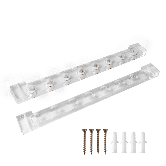 GSE Games & Sports Expert 2-Piece Acrylic Wall Mounted Billiard Cue Rack. Pool Cue Stick Rack with Screw Fitting for Game Room, Home, Bar - 8 Pool Cue