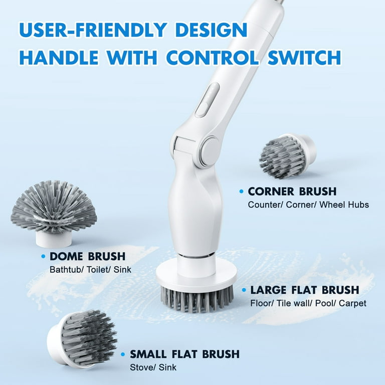 Capon Electric Spin Scrubber, Rechargeable Cordless Cleaning Brush with 8  Replaceable Brush Heads – uShopMall