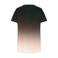 thumbnail image 5 of DecSea Womens Gradient T Shirts V Neck Short Sleeve Casual Tops Loose Fit Basic Tees with Curved Hem, 5 of 5