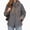 Gray, variant on Fall Zip up Jacket for Women Detachable Hood Long Sleeve Jackets Plaid Lined Casual Windproof Jacket S-XXL,Army Green
