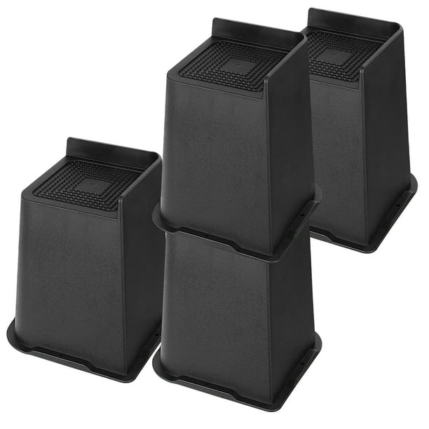 4 Pack Bed Risers, 4 inch Table Leg Extenders, Stackable Bed Elevators