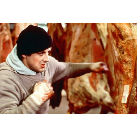 Rocky Sylvester Stallone 24X36 Poster classic scene punching at meat!