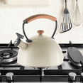 thumbnail image 6 of Stainless Steel, Wood Handle, Whistling Tea Kettle (1.9 lt, 64 oz) - Warm Gray, 6 of 8