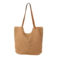 thumbnail image 3 of Bolso de hombro para mujer, bolso ligero, bolso de viaje de verano, bolso de mano para el trabajo Caqui 40cmx32cm, 3 of 9